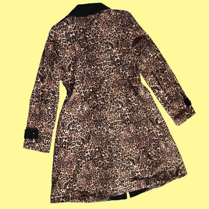 Leopard print long coat UK L
