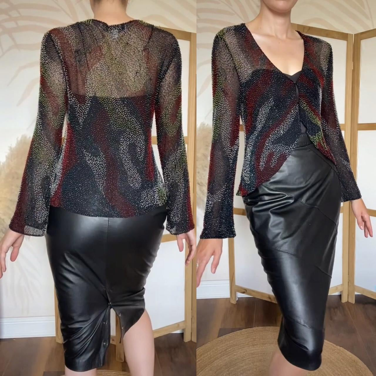 Beaded colourful sheer jacket uk 8