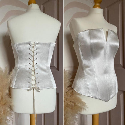 Dawn Stretton white lace up corset uk 16