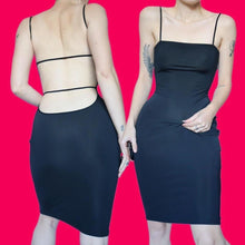 Load image into Gallery viewer, Black Nick Coleman Stretch Open Back Mini Dress UK 14
