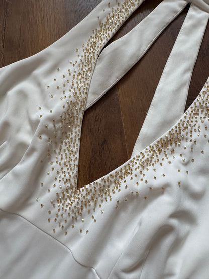 Dave & Johnny beaded wedding or evening dress uk 14
