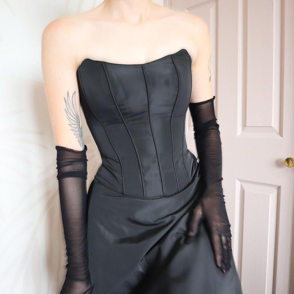 Black John Charles 2 piece corset & skirt set UK 6/8