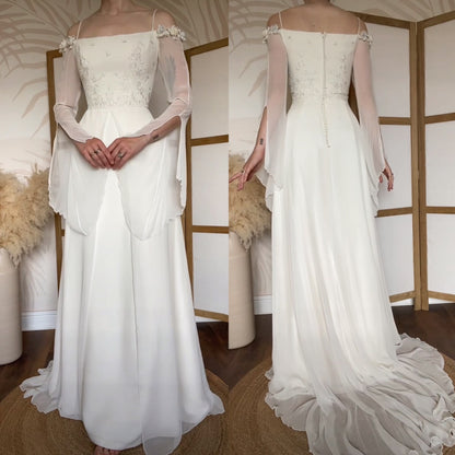 Ivory Benjamin Roberts ethereal wedding dress uk 12