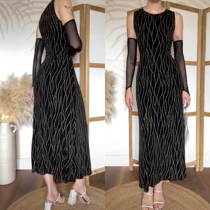 Ronni Nicole black stretchy maxi dress uk 10/12