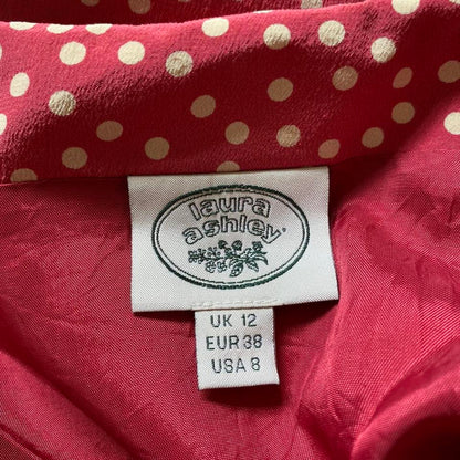 Laura Ashley pink polka dot maxi skirt UK 12
