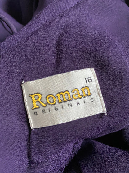 Purple chiffon evening gown UK 16