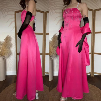 Dynasty fuchsia prom dress & shawl uk 10