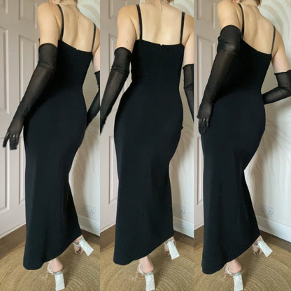 Bernshaw black lace evening dress UK 12