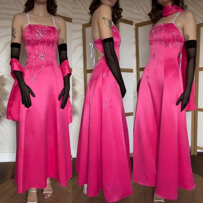 Dynasty fuchsia prom dress & shawl uk 10