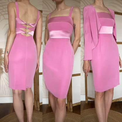 Pink 2-piece Dusk dress & jacket uk 10-12