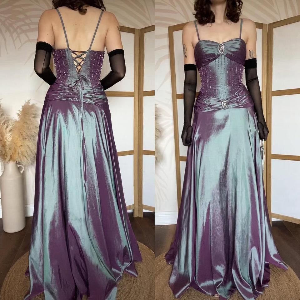 Iridescent Jora beaded/gem prom dress uk 10