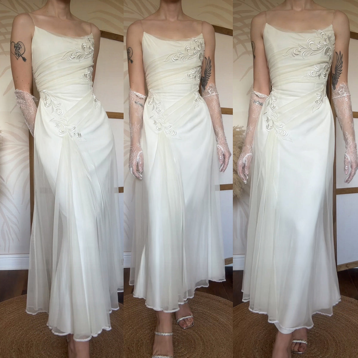 Petite ivory dreamy wedding or evening dress uk 10-12