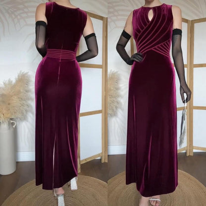 Gina Bacconi velvet stretch evening dress uk 14-16