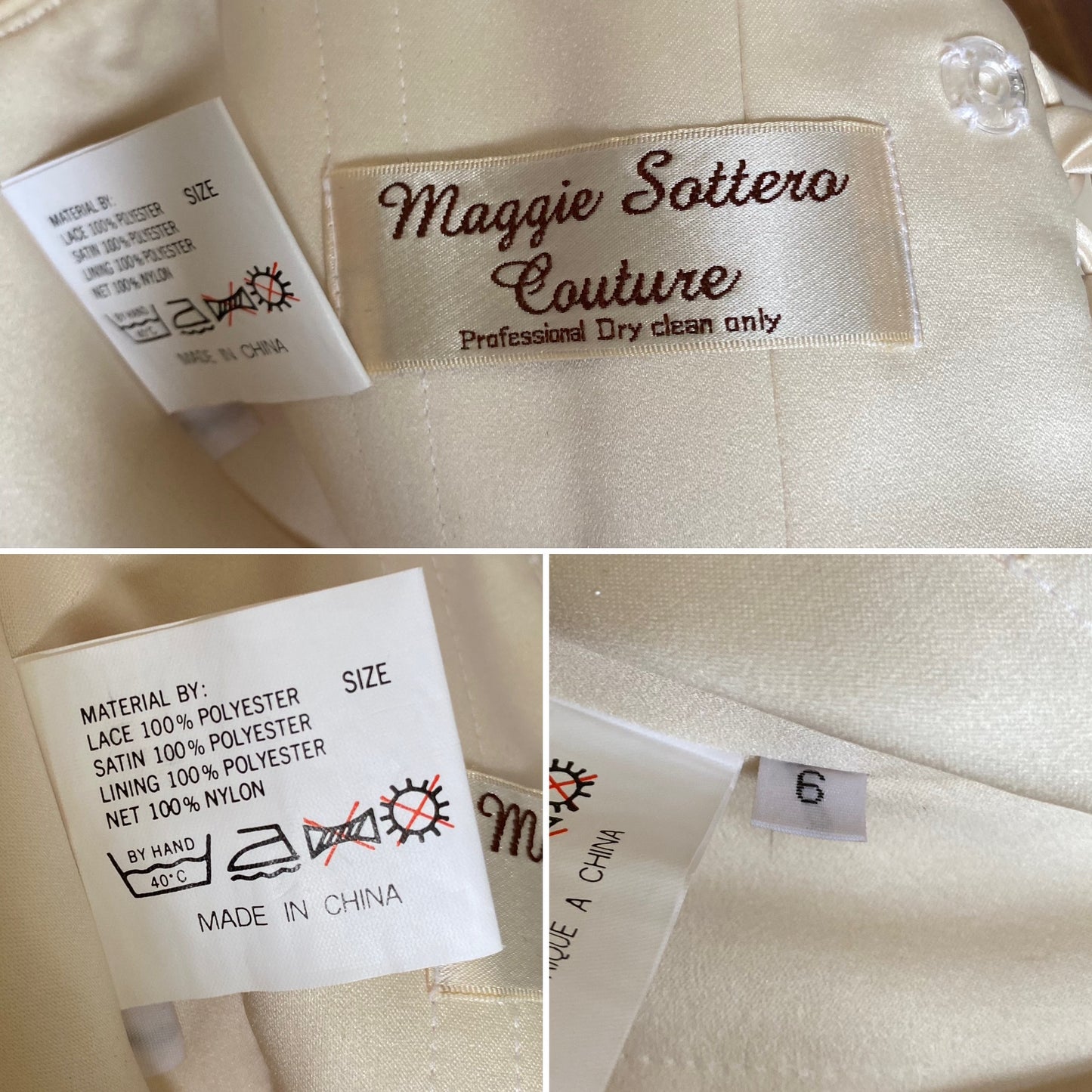 Maggie Sottero ivory a-line wedding dress uk 8