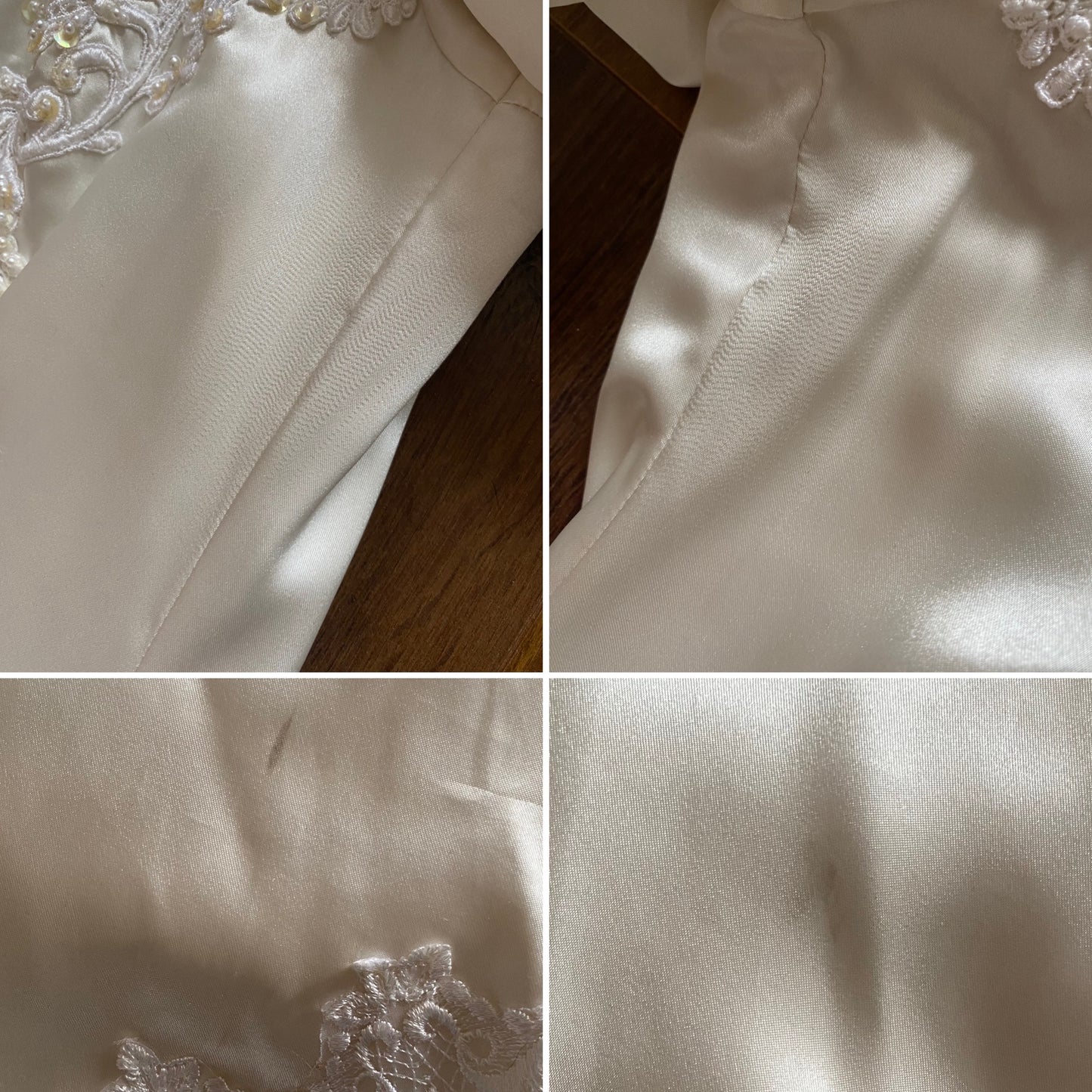 Gianni Balenti ivory satin 80s wedding dress uk 10