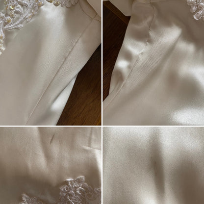 Gianni Balenti ivory satin 80s wedding dress uk 10