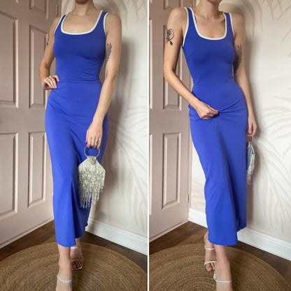 Bay Trading blue stretchy bodycon dress UK 10-12