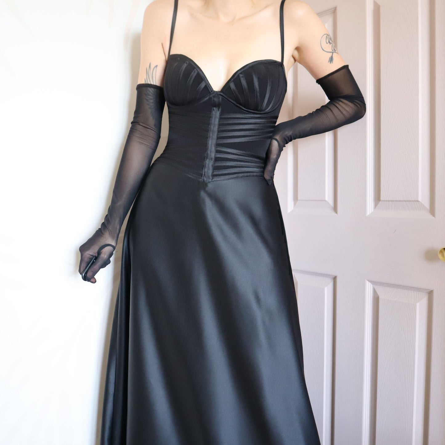 Designer Tadashi black evening dress UK 10
