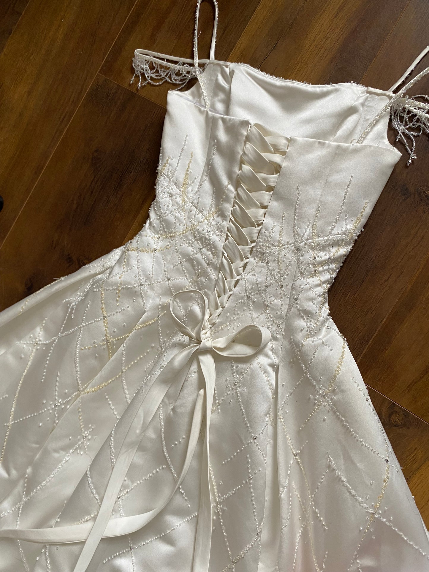 Maggie Sottero Couture ivory a-line beaded wedding dress uk 8