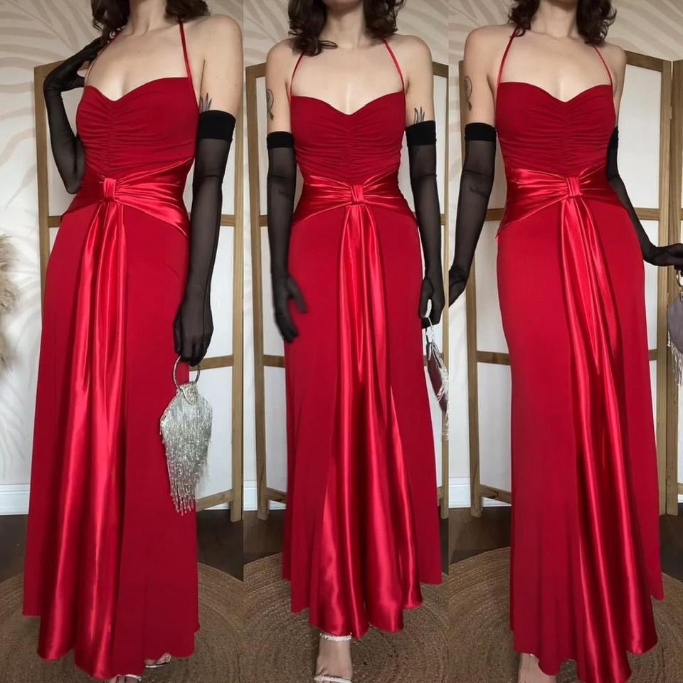 Scott McClintock red stretch halter dress uk 10