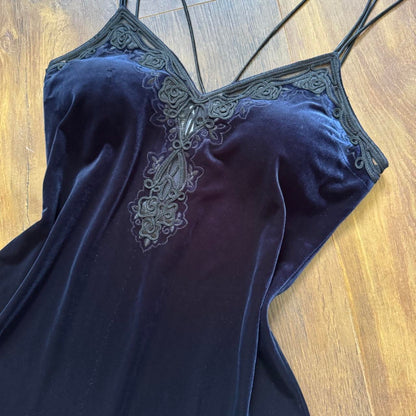 Emma Somerset navy velvet evening dress uk 14