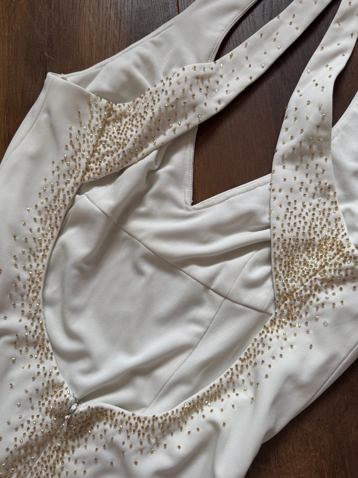 Dave & Johnny beaded wedding or evening dress uk 14