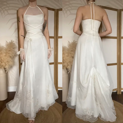 Pronuptia ivory halter neck wedding dress uk 8
