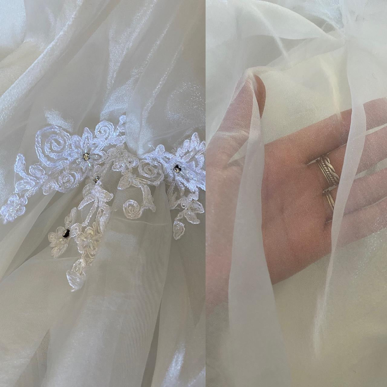 Maggie Sottero white organza wedding dress uk 14