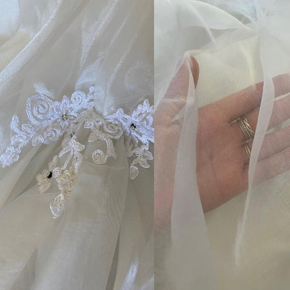Maggie Sottero white organza wedding dress uk 14
