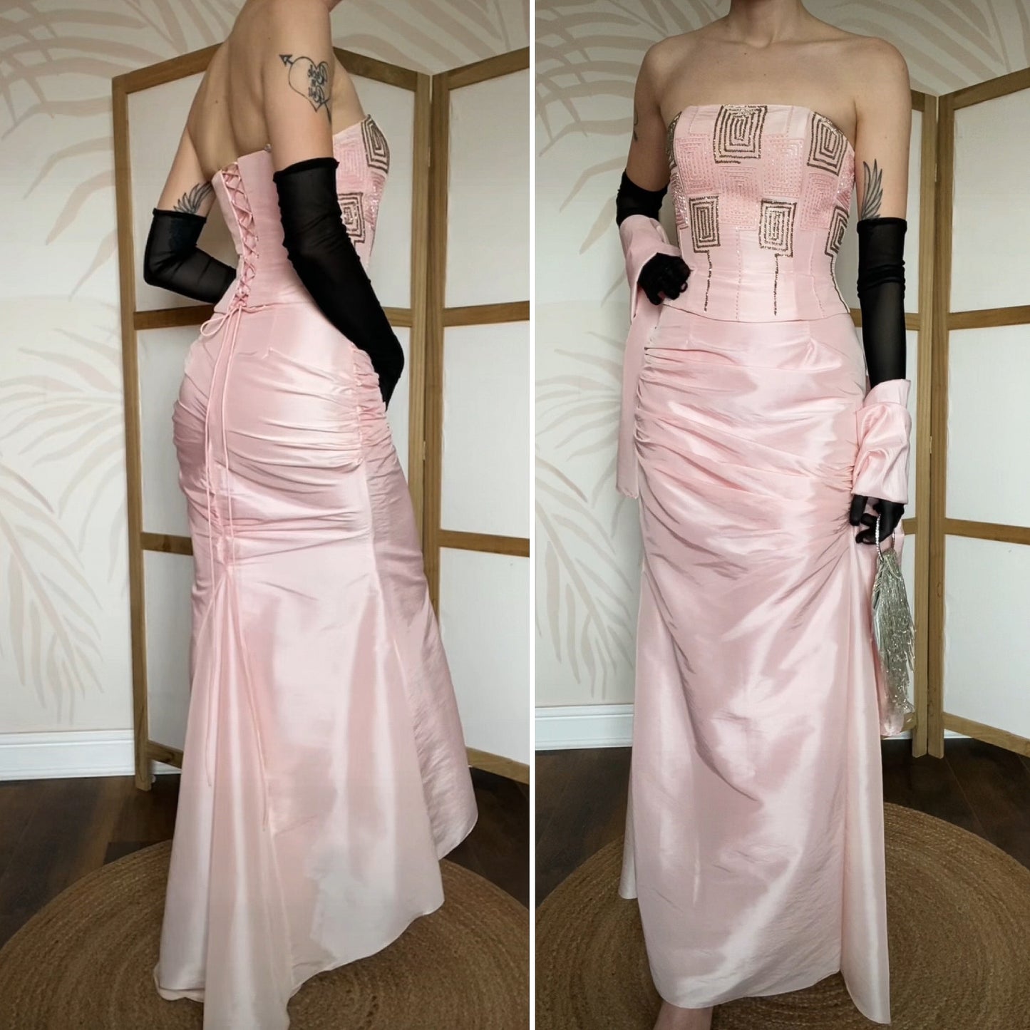Pink 3-piece top/skirt & shawl prom set uk 8