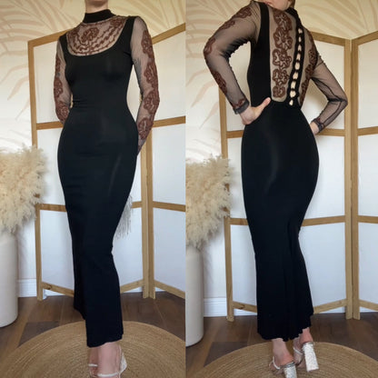 Black stretchy bodycon evening dress uk 6-8