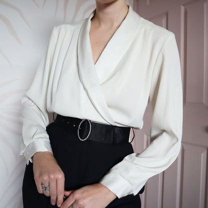 Black & white 80s long sleeve jumpsuit UK 8-10