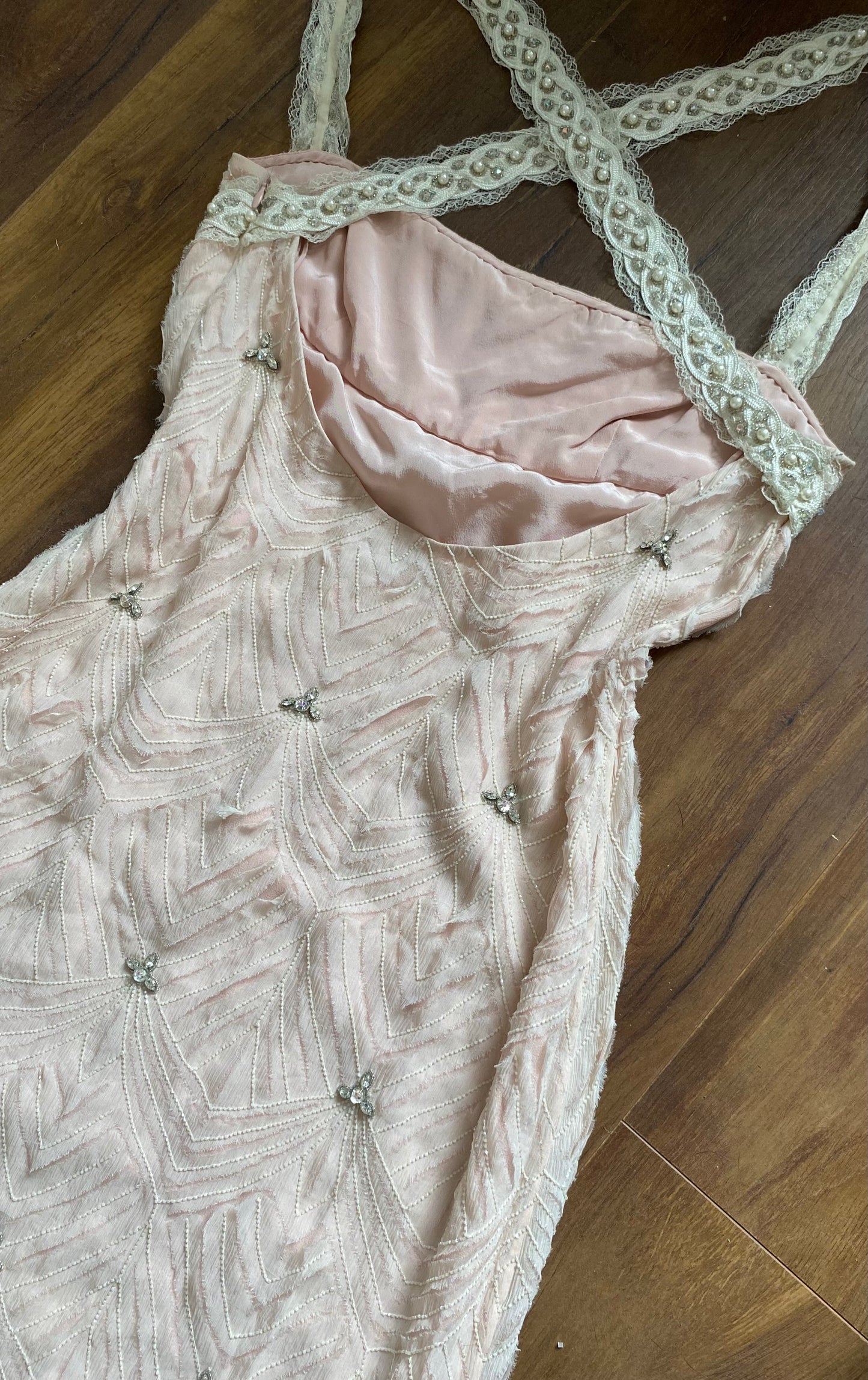 Patric Casey light pink silk evening dress uk 12