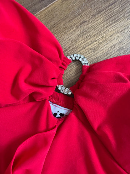Red stretch bodycon evening dress uk 10-12