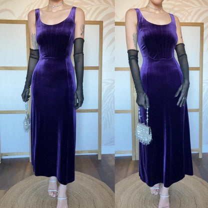 Laura Ashley purple stretch dress UK 16-18