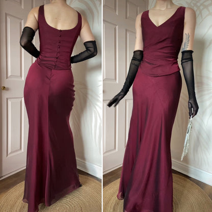 Burgundy 2 piece prom set sizes UK 14 & 16 available