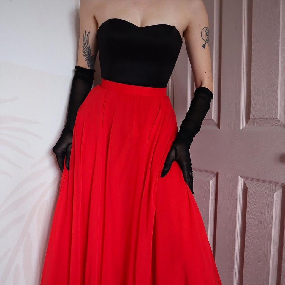 Frank Usher red flared skirt UK 8