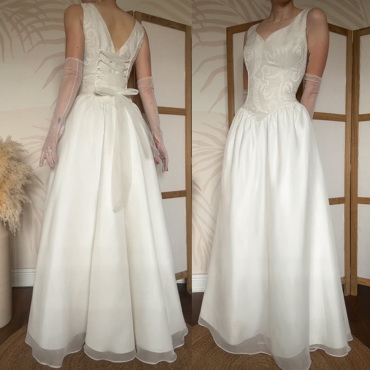 Ivory fit & flare wedding dress uk 12-14