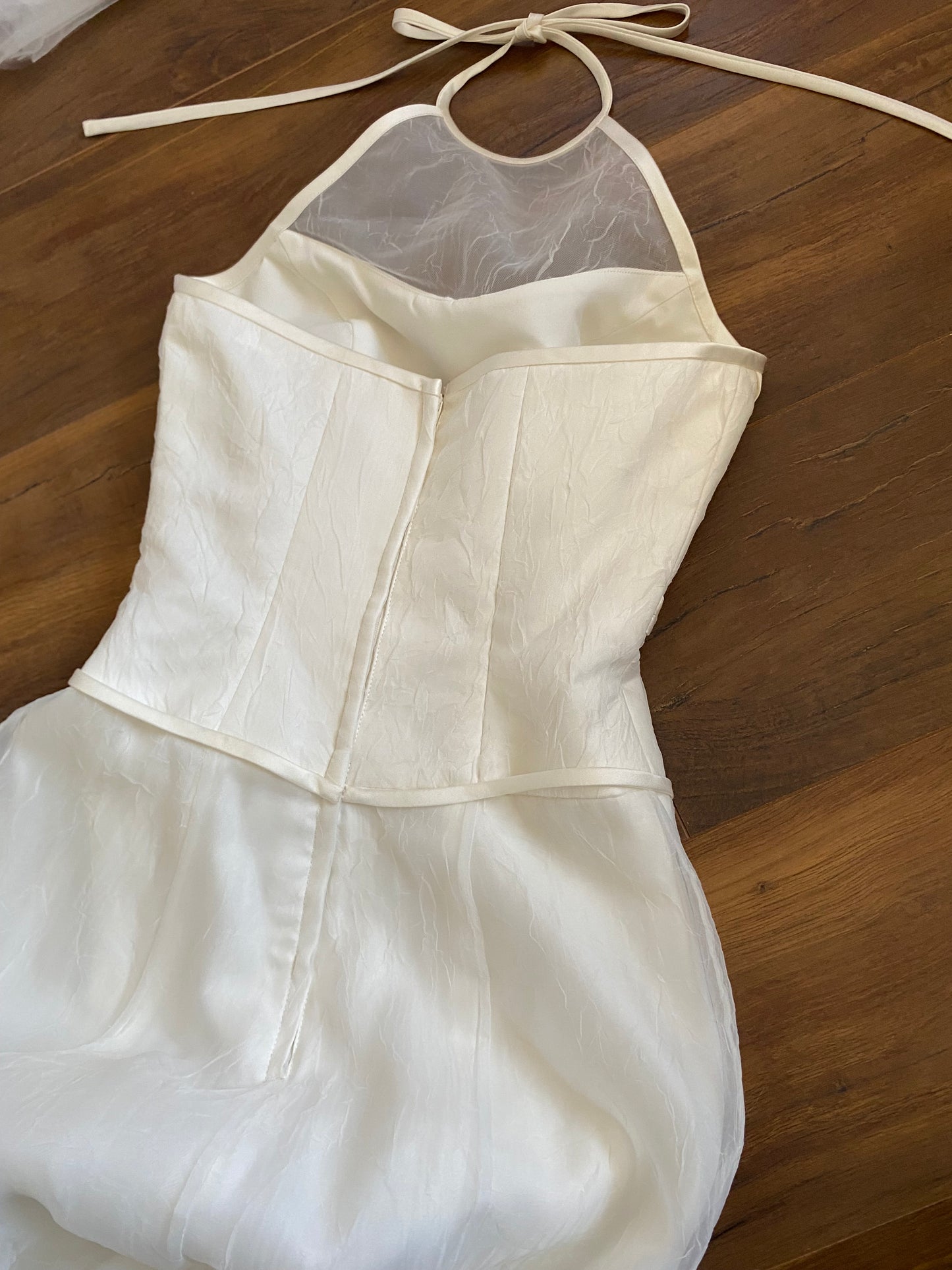 Pronuptia ivory halter neck wedding dress uk 8