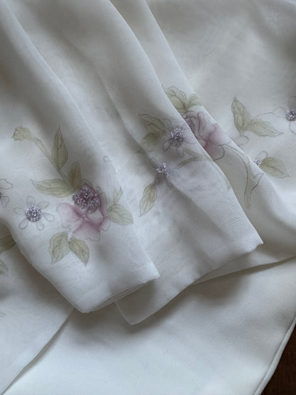 Elegant ivory wedding dress & shawl uk 10-12