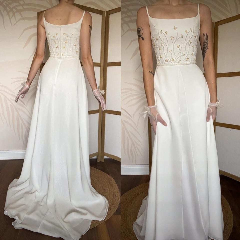 Pronuptia white beaded wedding dress uk 8