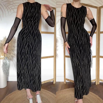 Ronni Nicole black stretchy maxi dress uk 10/12