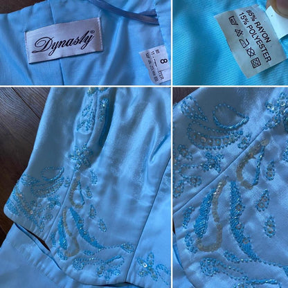 Ice blue Dynasty 3-piece prom set uk 8