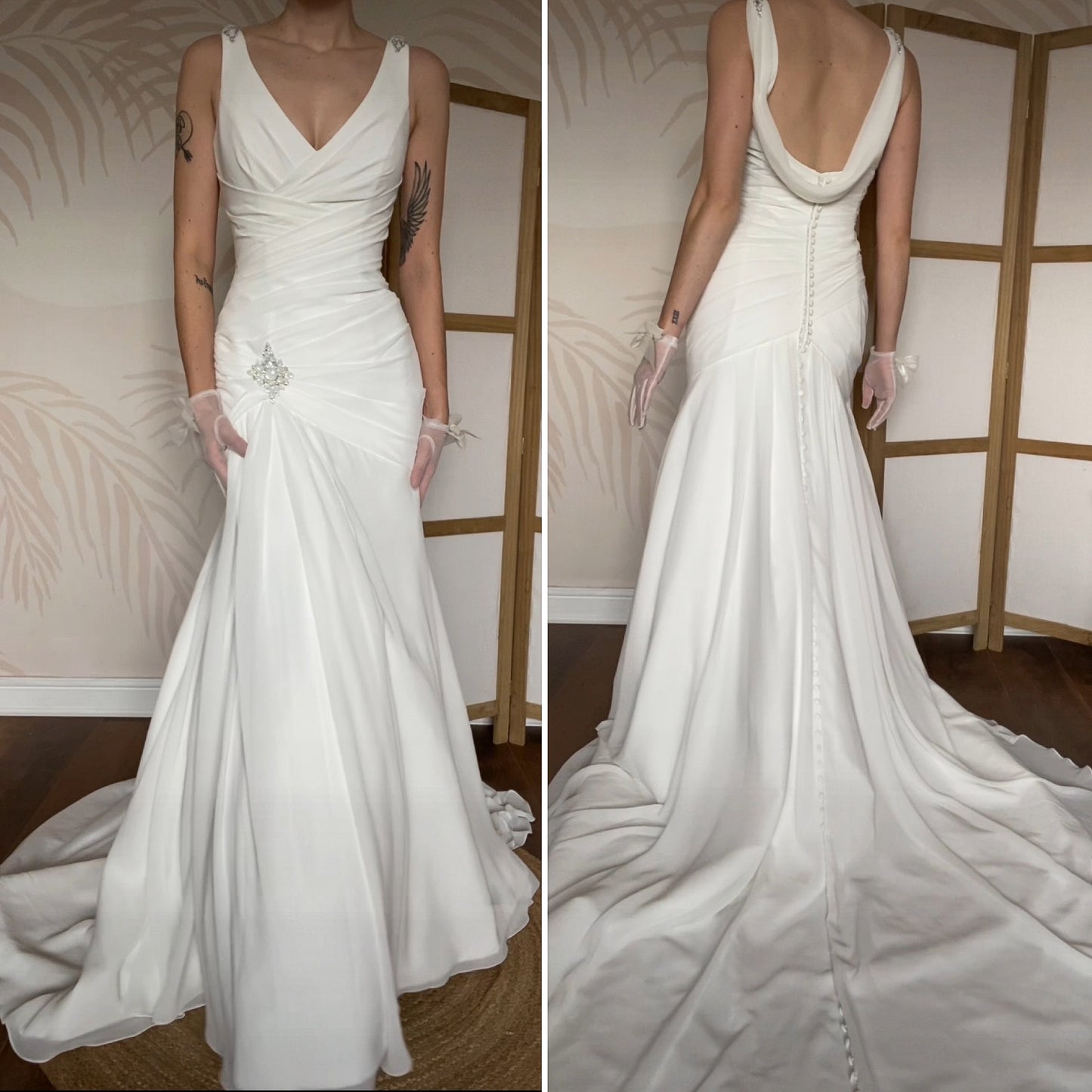 White Ellis fit & flare wedding gown UK 12