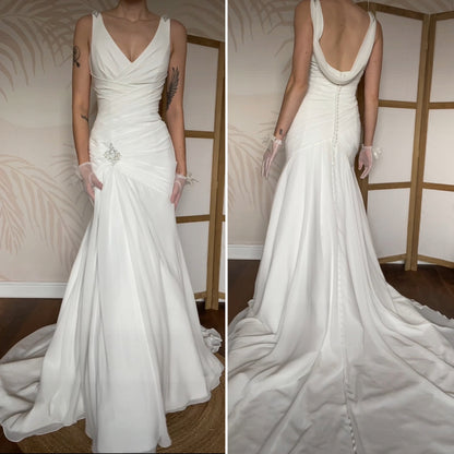 White Ellis fit & flare wedding gown UK 12