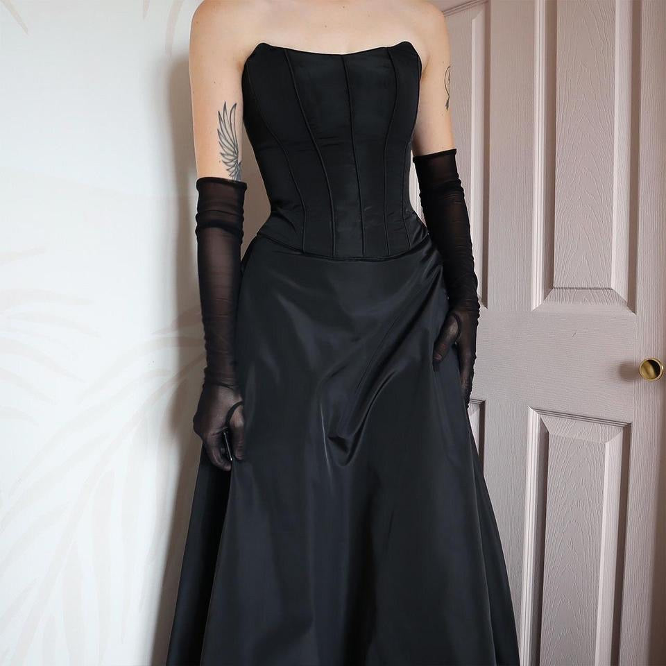 Black John Charles 2 piece corset & skirt set UK 6/8