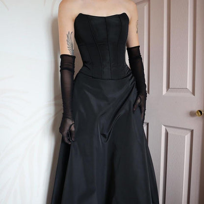 Black John Charles 2 piece corset & skirt set UK 6/8