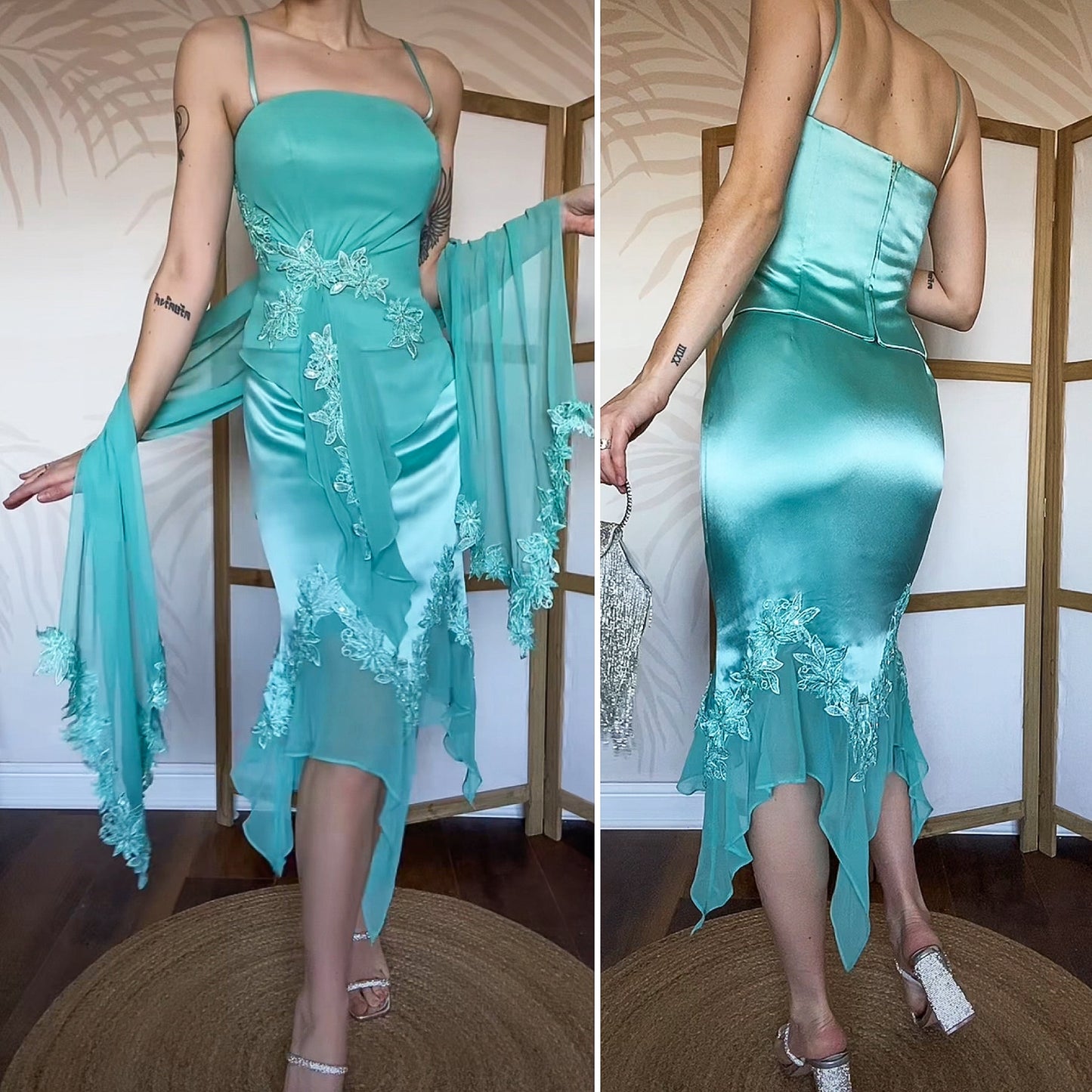 John Charles sapphire 3-piece evening set UK 14