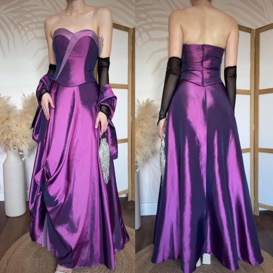 Purple taffeta 3-piece prom set uk 14