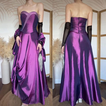 Purple taffeta 3-piece prom set uk 14